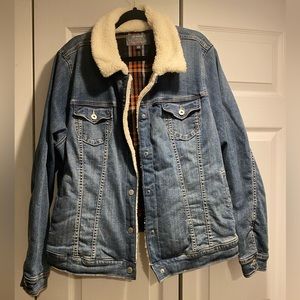 Women’s Plus Denim Fleece Flannel Lined Trucker Jacket Size 4x by Torrid